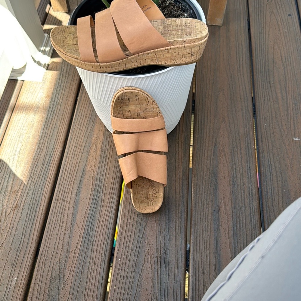Kork-Ease Tan Leather Sandals with Cork Sole